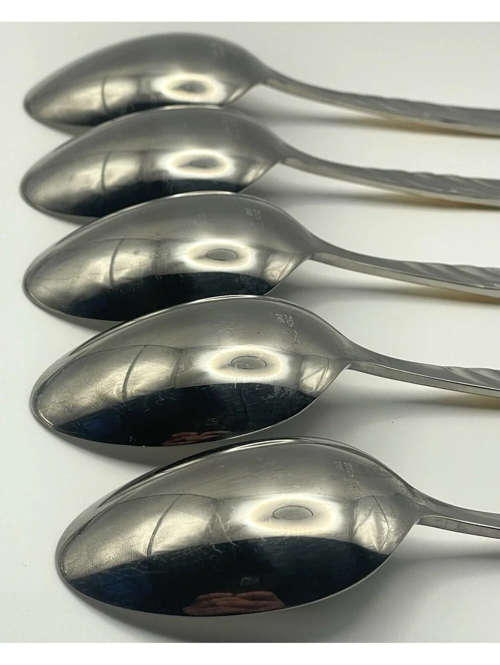 (5) Sasaki WINGS Gold Accent Gerald Patrick Stainless Place Spoon Lot ~ 7 5/8”